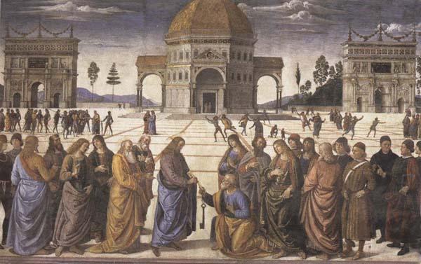 Pietro Perugino Christ Giving the Keys to Saint Peter oil painting picture